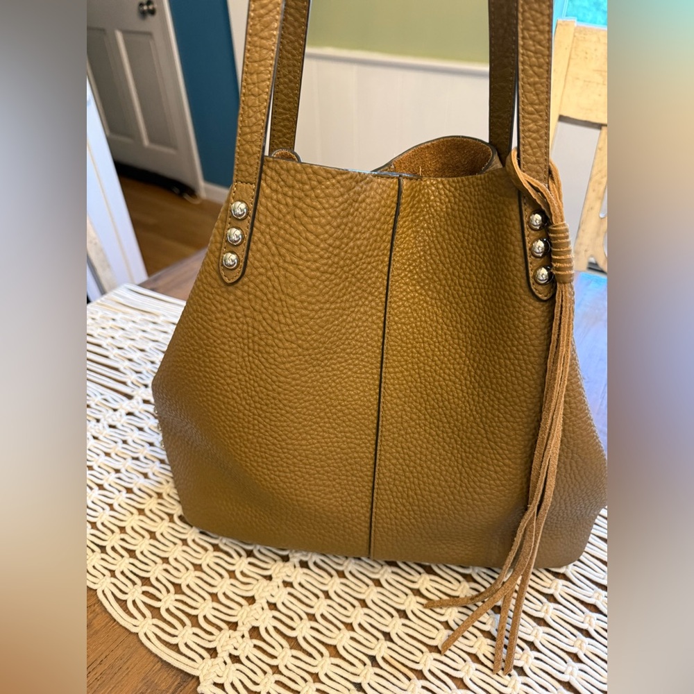 Rebecca Minkoff Studded Brown Pebbled Hobo Shoulder Bag. Excellent Condition. - Picture 3 of 7